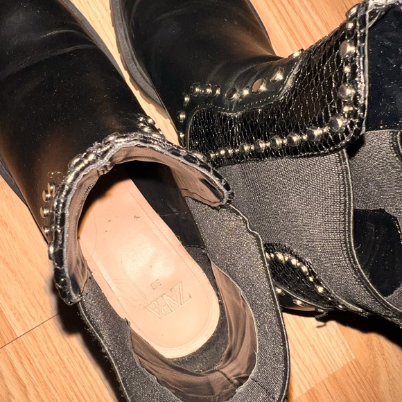 ZARA black leather boots, size 38, very good condition, don’t fit anymore - Picture 2 of 3